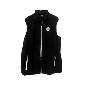 NFL Team Apparel Woman’s XL Pittsburgh Steelers Full Zip Fleece Vest Pockets